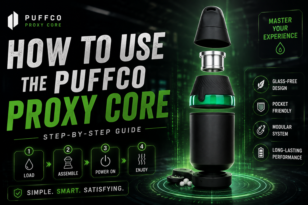 Puffco Proxy Core Kit step-by-step tutorial showing setup, loading concentrates, temperature control, cleaning, and beginner-friendly operation for portable concentrate vaporization
