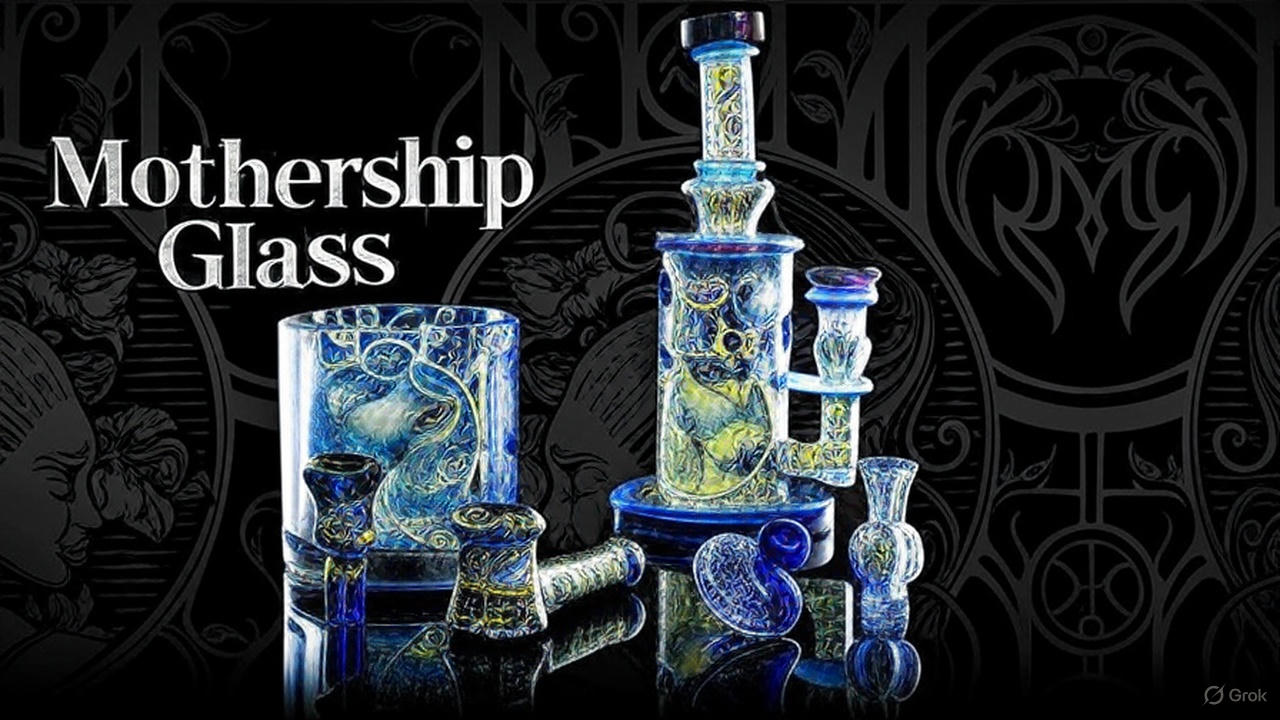 Mothership Glass collection pipes, bongs, and rigs showcasing high-quality glass art for smoking enthusiasts