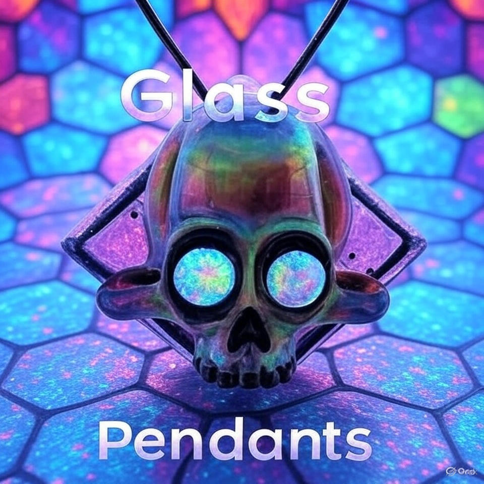 Functional glass art pendant – wearable piece with dichroic shimmer