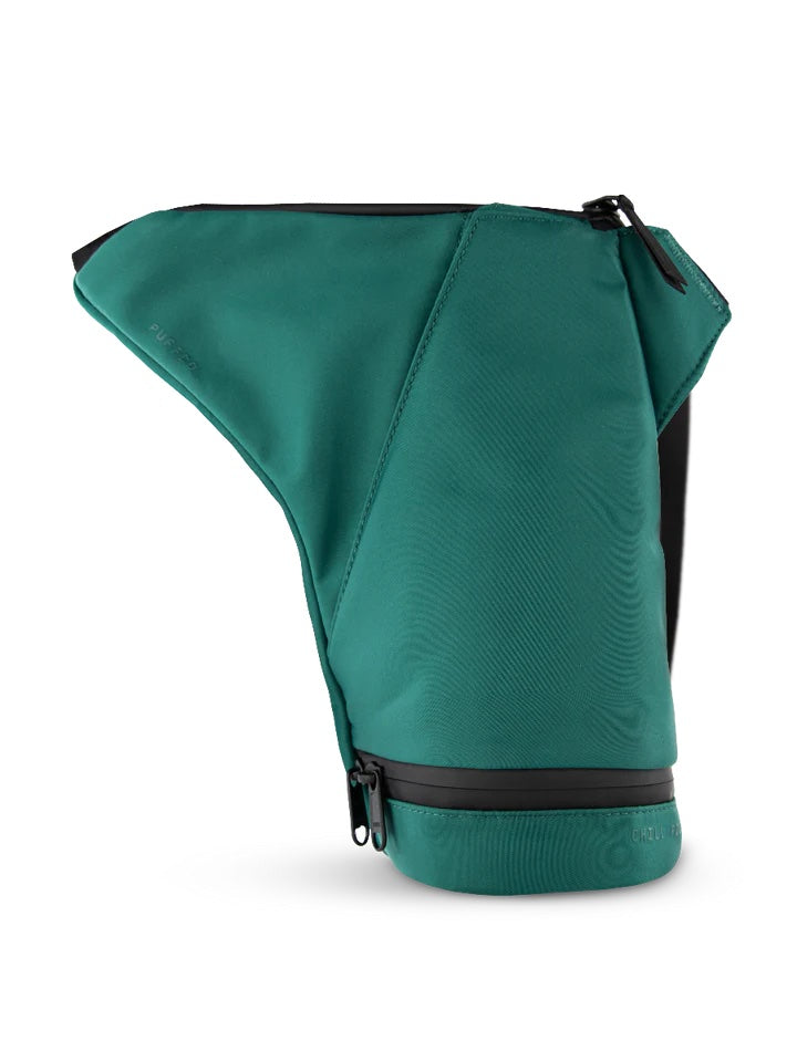 Puffco Journey Bag compartments for Hot Knife and tools in emerald color