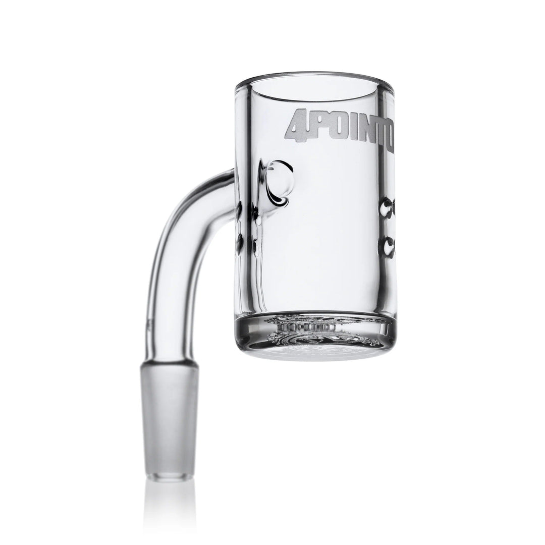 4 Point 0 Glass T4 Quartz Nail — flat top quartz nail, side profile