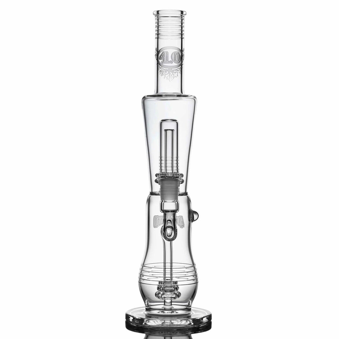4 Point 0 Glass Triple Double Tube — triple chamber water pipe, alternate angle