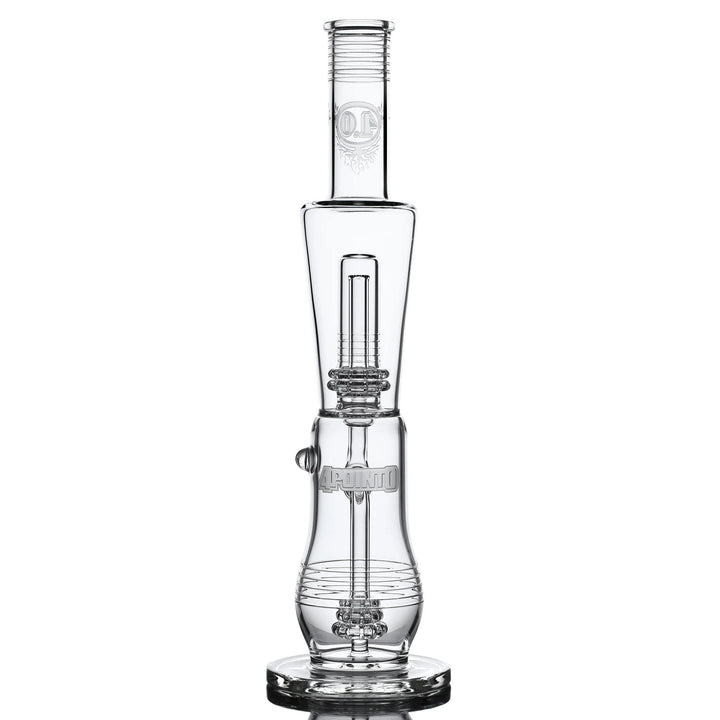 4 Point 0 Glass Triple Double Tube — triple chamber water pipe, front view