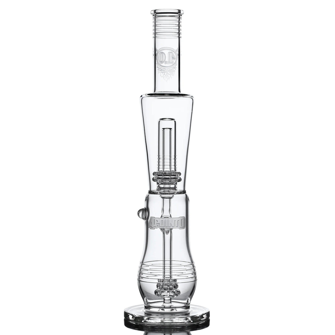 4 Point 0 Glass Triple Double Tube — triple chamber water pipe, front view