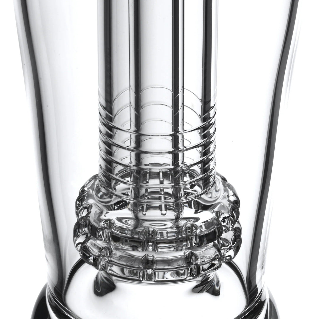 4 Point 0 Glass Triple Double Tube — triple chamber water pipe, back view