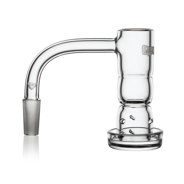 side view of 4 Point 0 Glass T6 Fountain Quartz Nail with angled airflow and beveled top