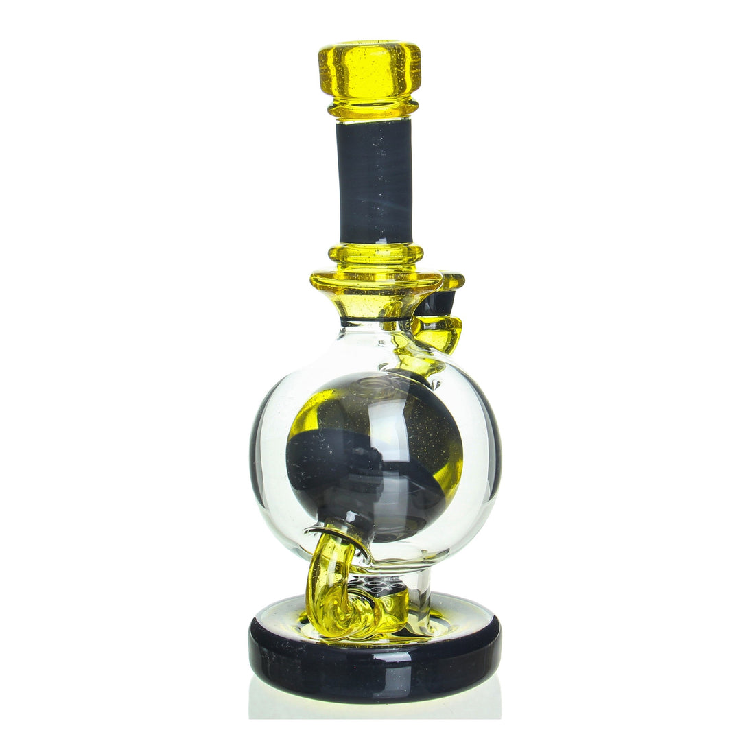 Brent Martindale 7 inch Ball Rig Yellow UV-reactive signed dab rig - alternate view