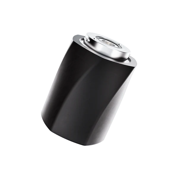 Focus V Aeris Black – angled base view showing USB-C port and temperature control indicator.