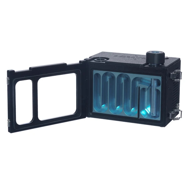 Lidavel The Box with the glass door open for cleaning, showing every internal surface is reachable