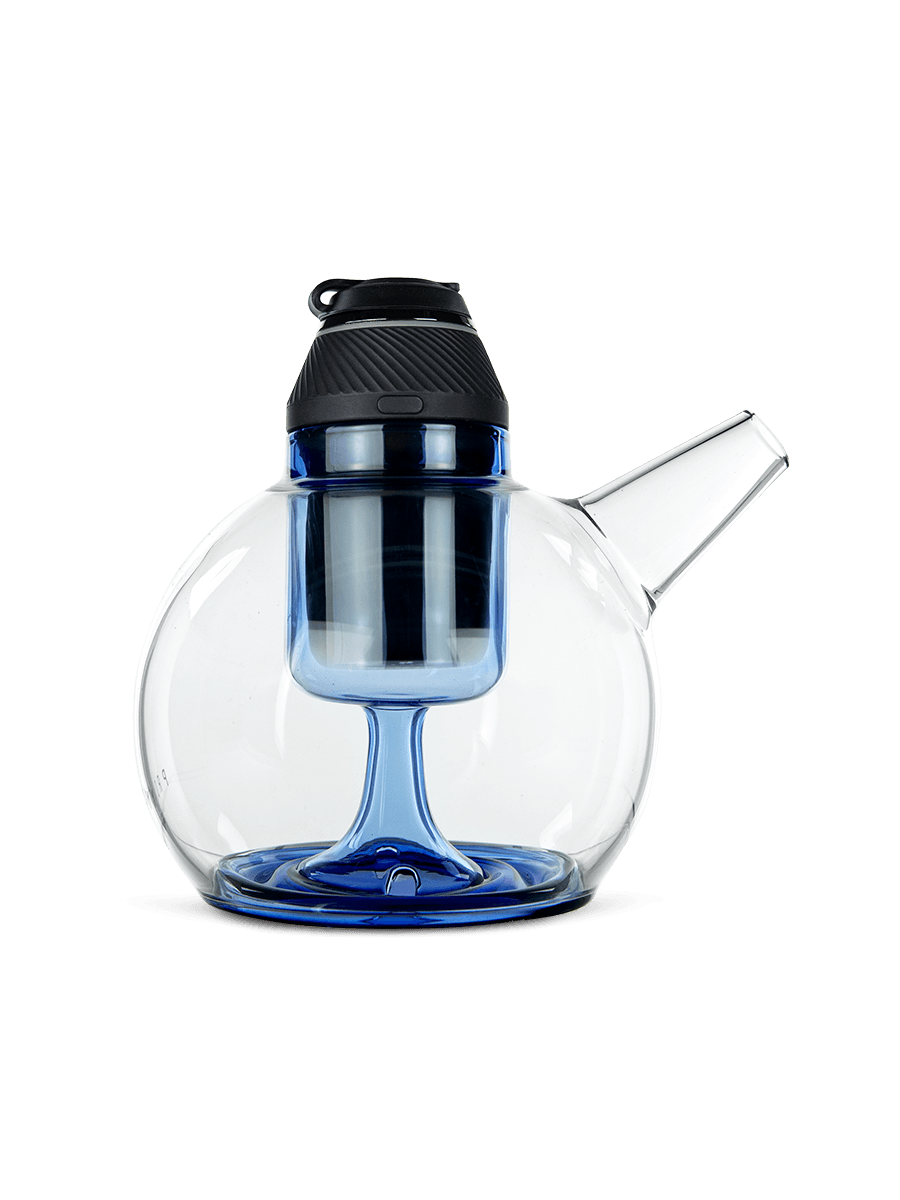 Blue Puffco Proxy Ripple accessory with sleek glass design and sturdy base, discounted 25% at Angies Boutique.