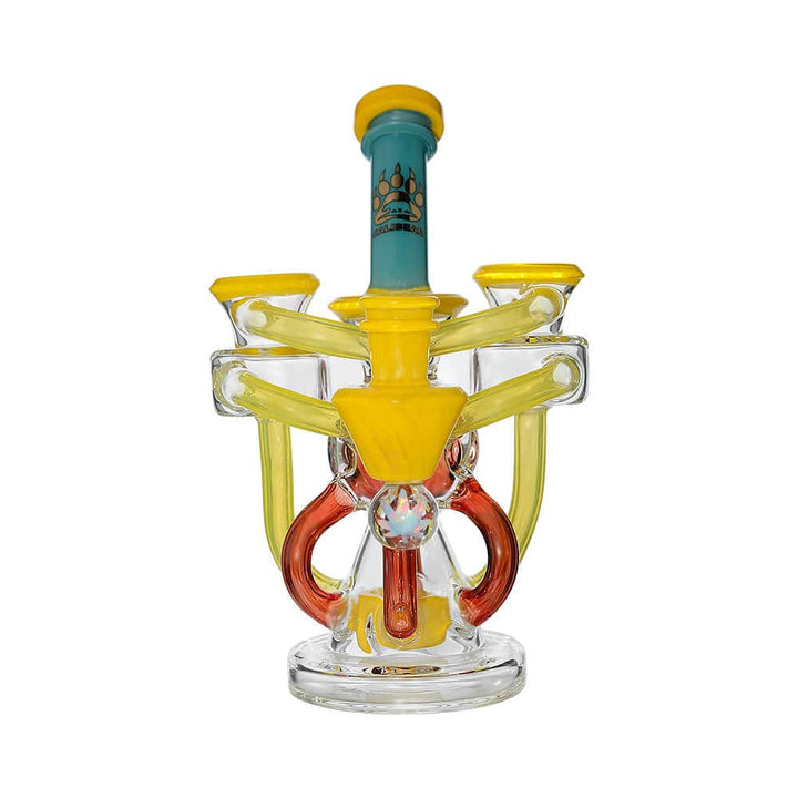 Calibear Artistic Recycler Dab Rig with Opal Mango Yellow