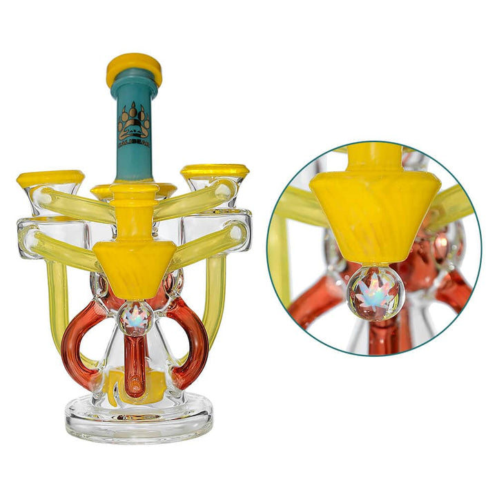 Calibear Artistic Recycler Dab Rig with Opal Mango Yellow
