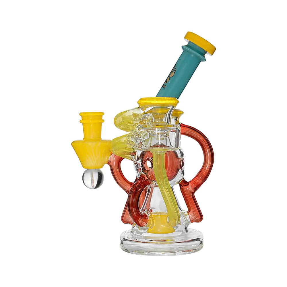 Calibear Artistic Recycler Dab Rig with Opal Mango Yellow