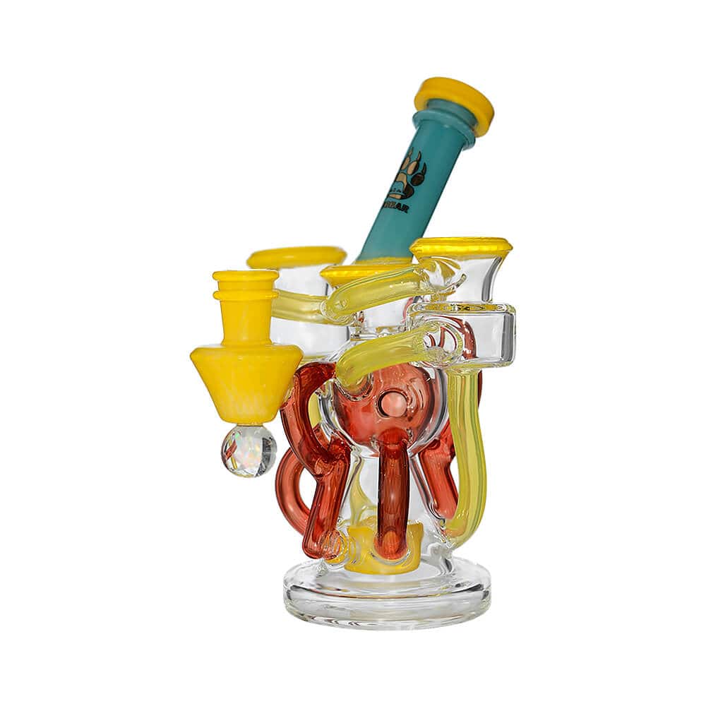 Calibear Artistic Recycler Dab Rig with Opal Mango Yellow