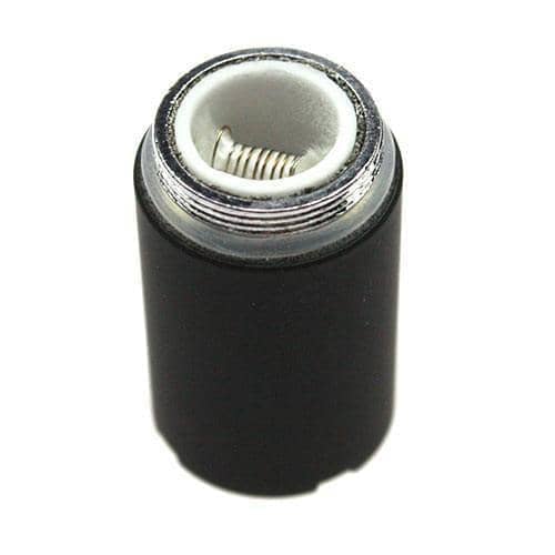 Ghost replacement atomizer close-up showing heating coil connection threads