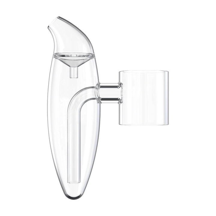 Close-up of the Dr. Dabber XS spill-proof glass bubbler attachment designed for smooth, flavorful vapor hits.