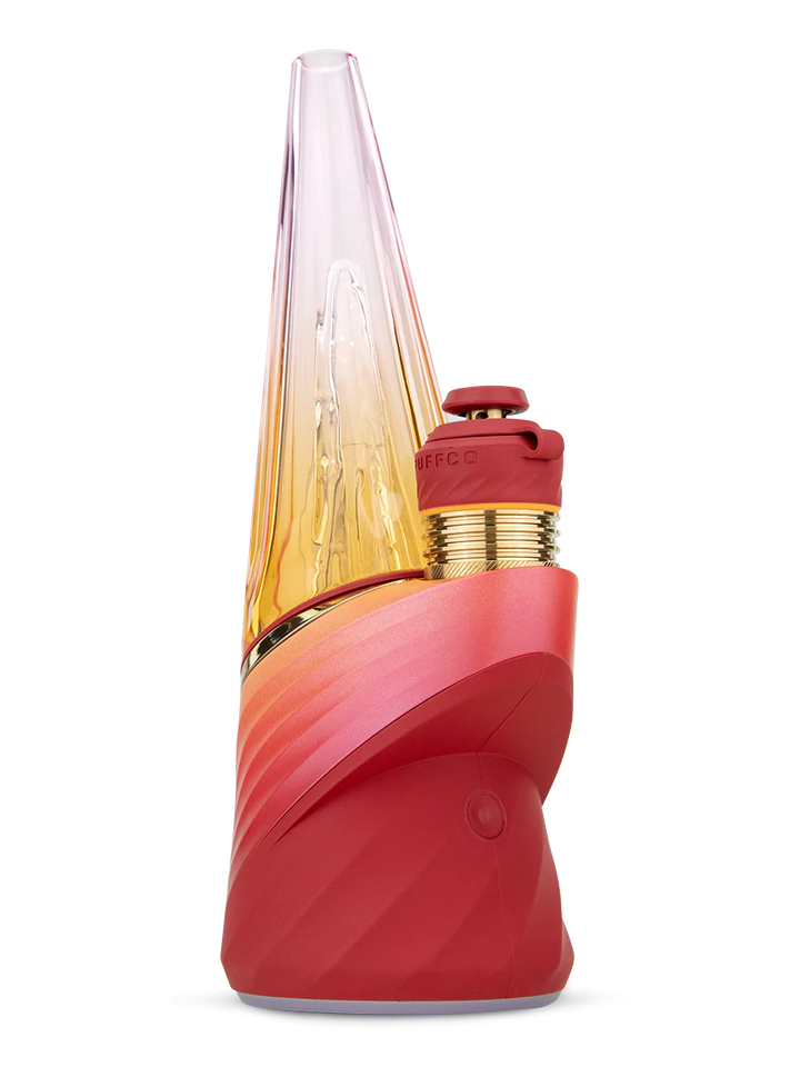 Puffco Peak Pro Daybreak 3DXL – straight-on front view showing colored base and tall glass cone.