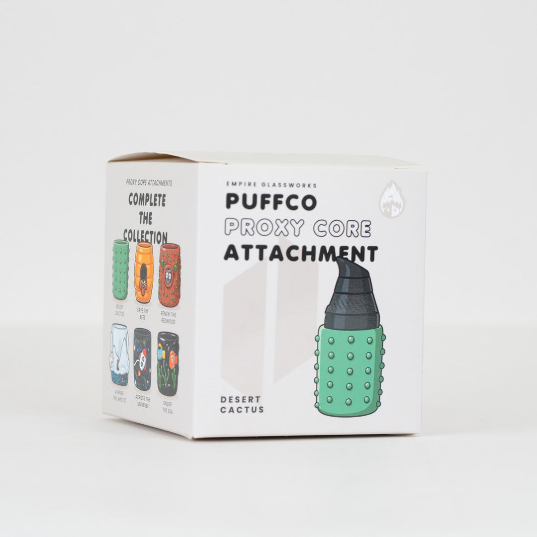 Empire Glassworks Desert Cactus Puffco Proxy Core Attachment, retail box.