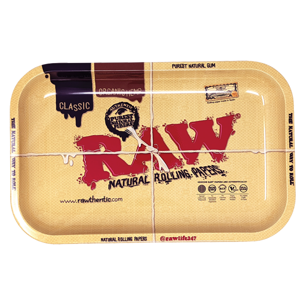 RAW Dab Tray Small Rolling Tray with Dripping Logo