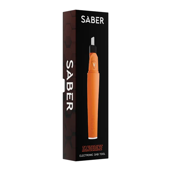 Focus V Saber Dab Tool Tangerine – product box in matching orange tone.