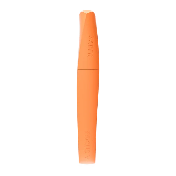 Focus V Saber Tangerine – upright view with glowing LED light ring.