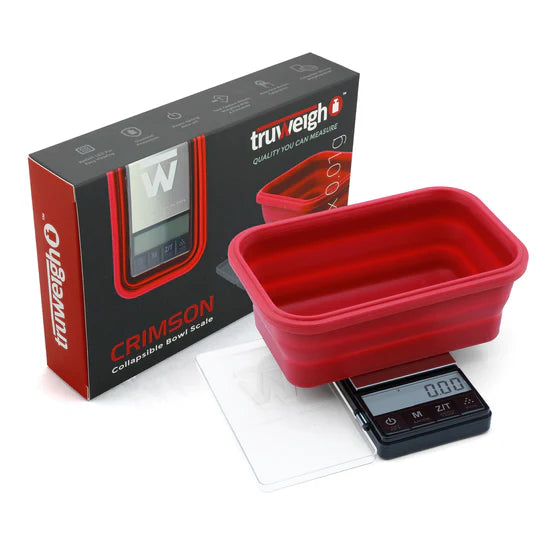 truweigh crimson scale packaging box and digital scale bundle display