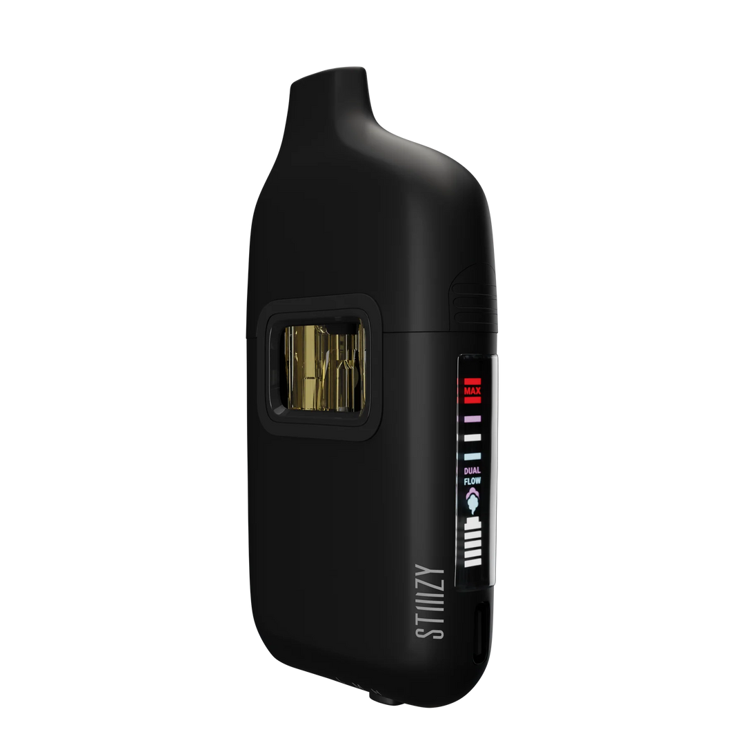 Stiiizy Bar Battery — closed device profile showing the compact form factor and replaceable upper housing (pods sold separately)
