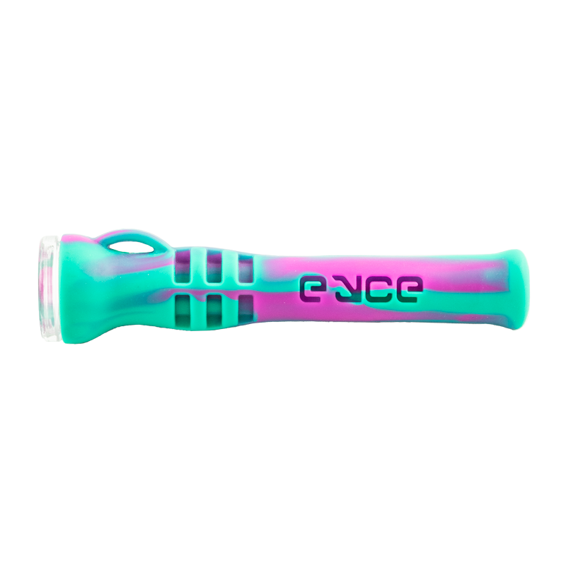 Eyce Shorty Silicone Chillum Coral Reef Pink and Teal one-hitter