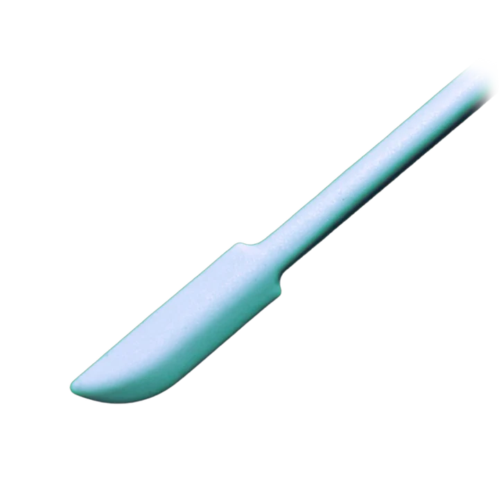 sky blue silicone 710 spatula dabber tool showing flexible dual-ended scoop and scraper design