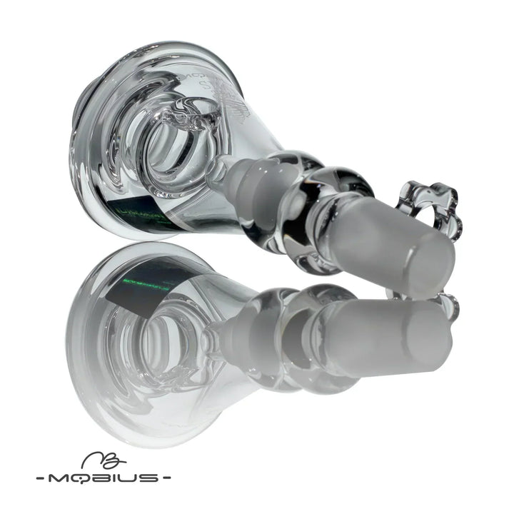 Mobius Snap Trap (Female Fitting) glass accessory with frosted joint and centrifugal force design for ash separation in smoking setups.