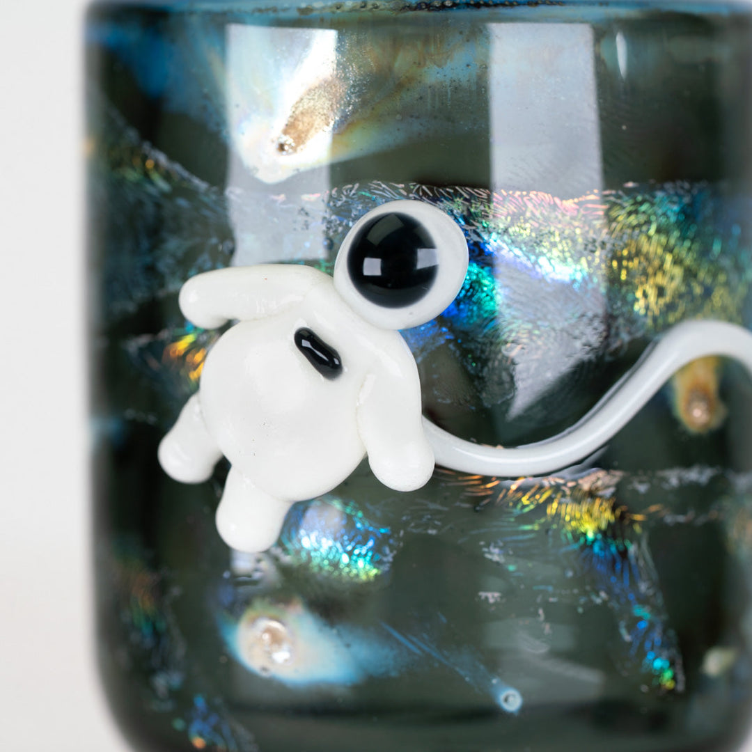 Empire Glassworks Across The Universe Puffco Proxy Core Attachment, close-up of the sculpted astronaut.