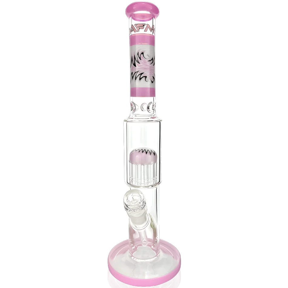 AFM Glass 15in 12 Arm Tree Straight Tube — tree perc straight tube water pipe, hero shot