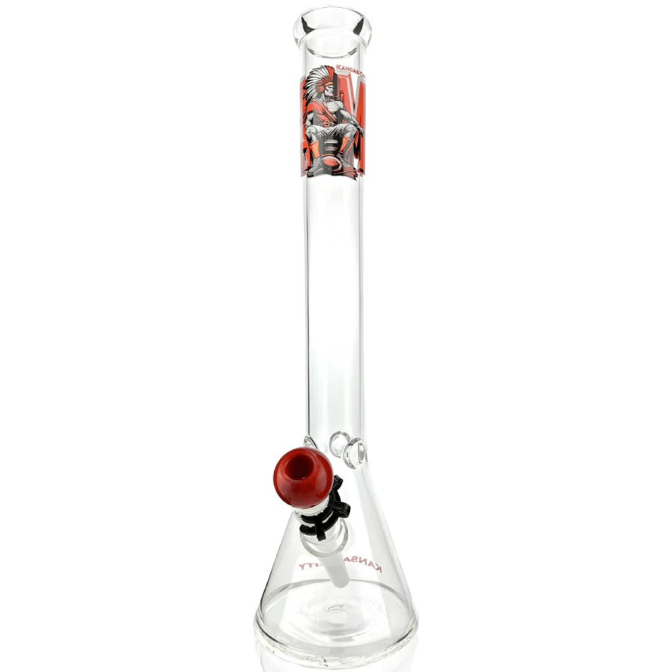 AFM Glass 18in Sports Beaker — Kansas City Chiefs team beaker water pipe, alternate angle