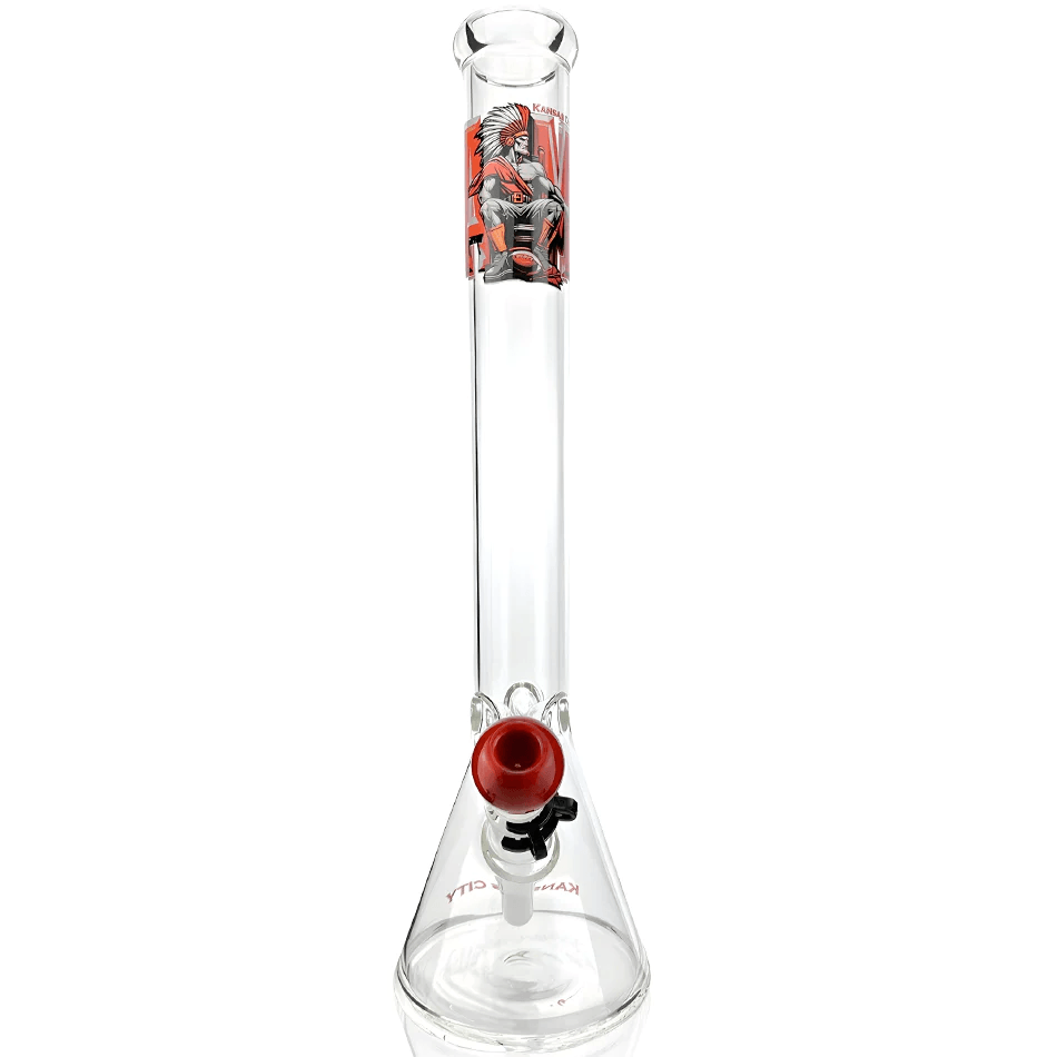 AFM Glass 18in Sports Beaker — Kansas City Chiefs team beaker water pipe, logo detail