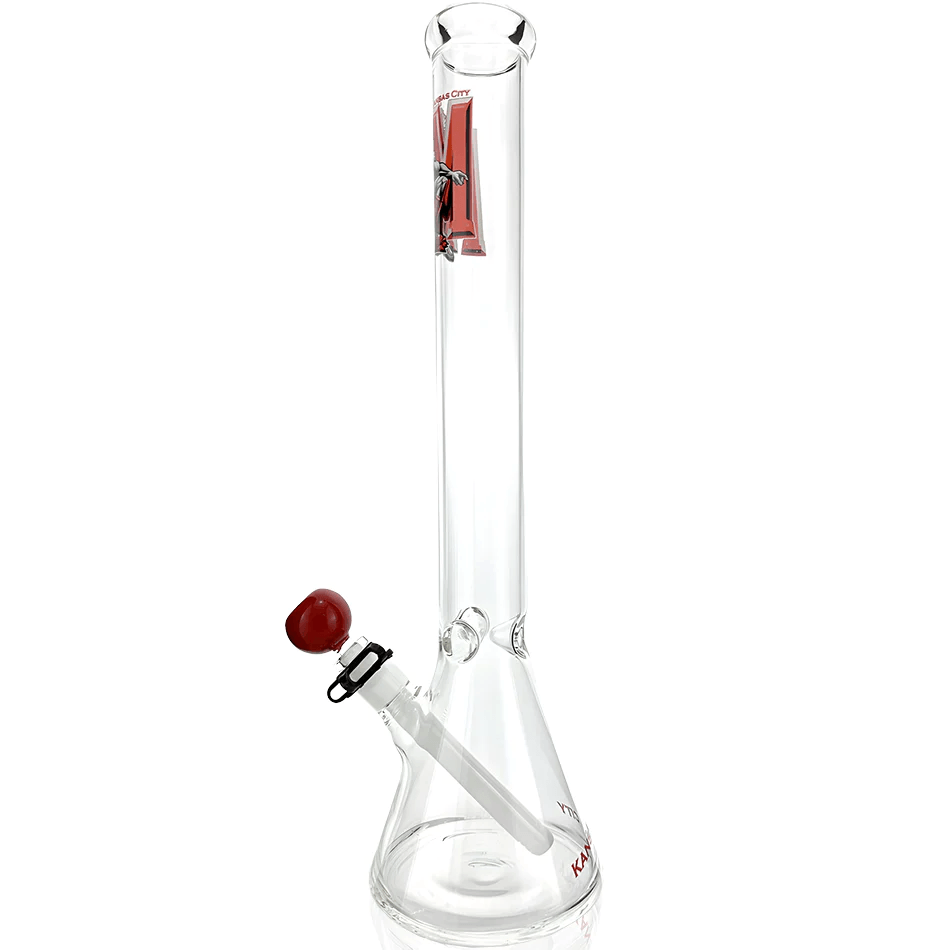 AFM Glass 18in Sports Beaker — Kansas City Chiefs team beaker water pipe, base detail