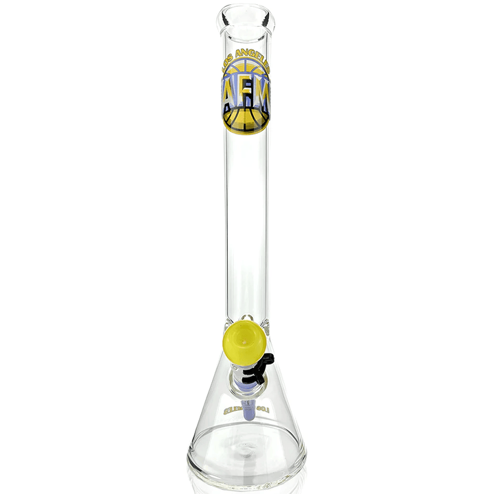 AFM Glass 18in Sports Beaker — Los Angeles Lakers team beaker water pipe, base detail