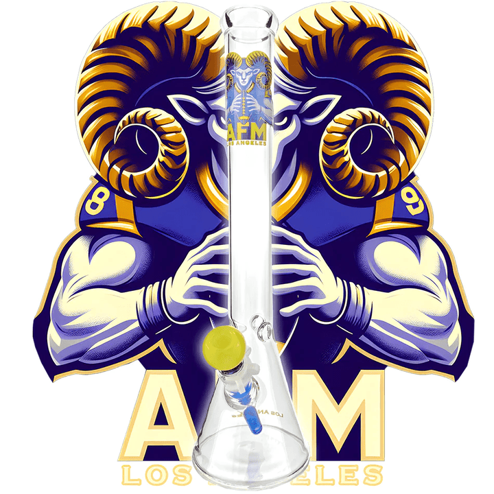 AFM Glass 18in Sports Beaker — Los Angeles Rams team beaker water pipe, hero shot