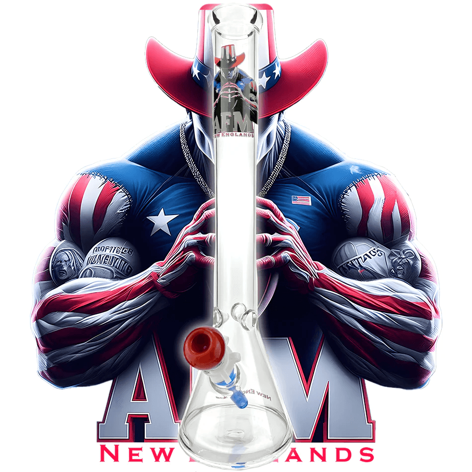 AFM Glass 18in Sports Beaker — New England Patriots team beaker water pipe, hero shot
