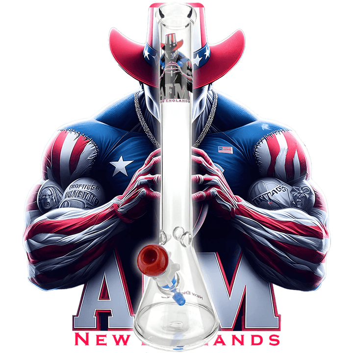 AFM Glass 18in Sports Beaker — New England Patriots team beaker water pipe, hero shot
