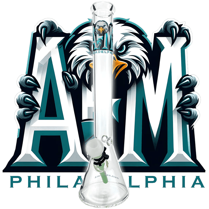 AFM Glass 18in Sports Beaker — Philadelphia Eagles team beaker water pipe, hero shot