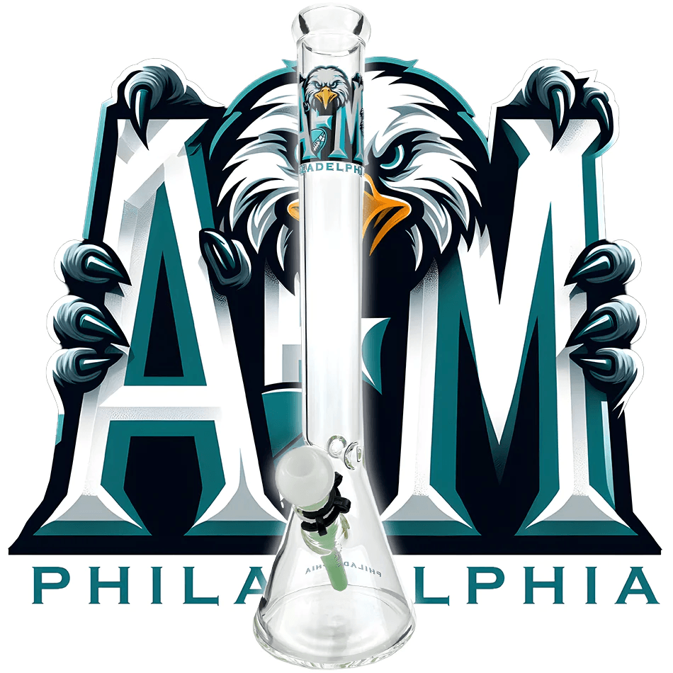 AFM Glass 18in Sports Beaker — Philadelphia Eagles team beaker water pipe, hero shot
