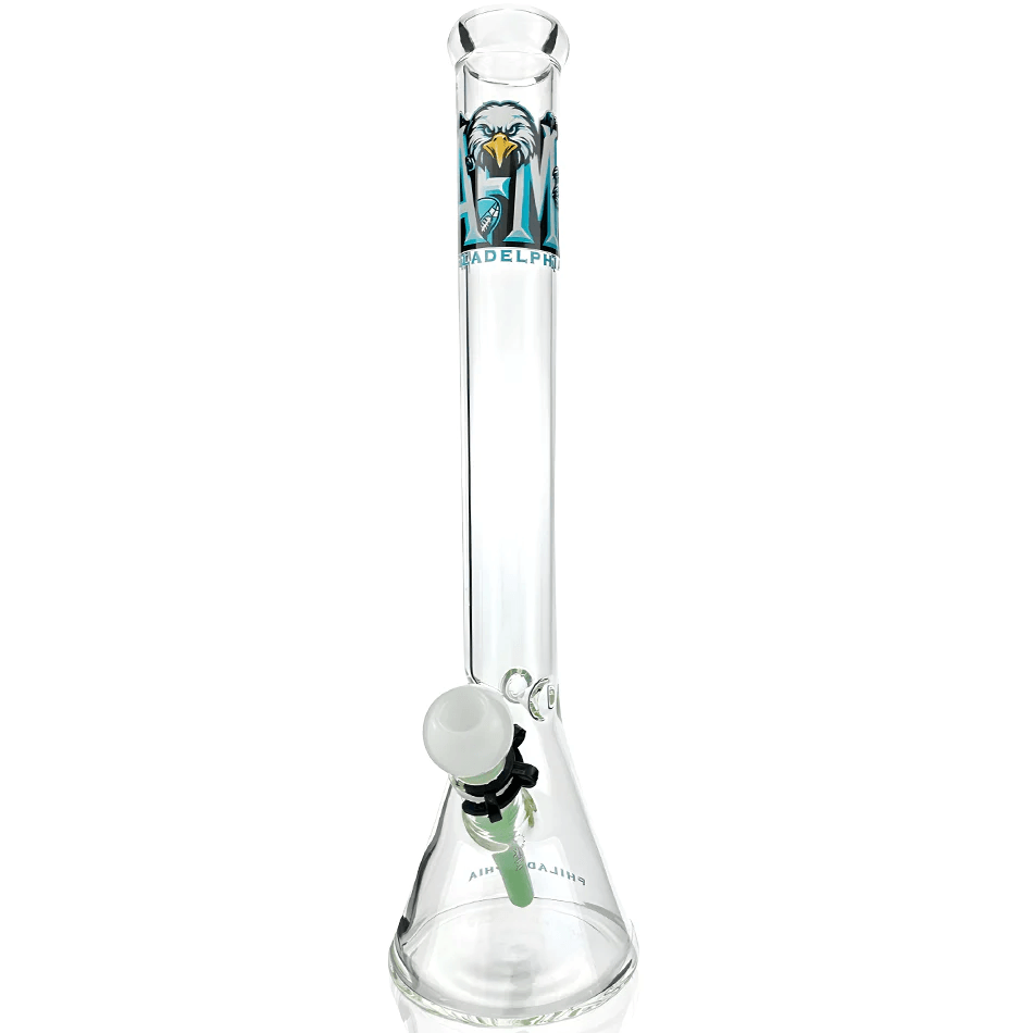 AFM Glass 18in Sports Beaker — Philadelphia Eagles team beaker water pipe, logo detail