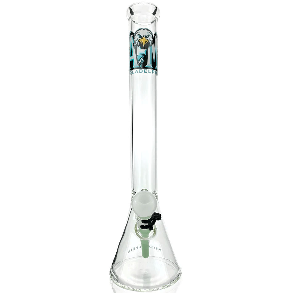 AFM Glass 18in Sports Beaker — Philadelphia Eagles team beaker water pipe, base detail