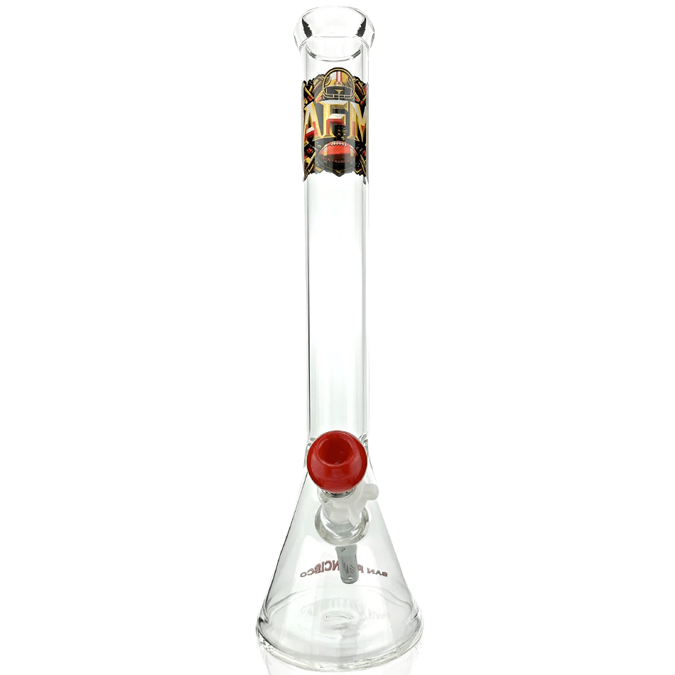 AFM Glass 18in Sports Beaker — San Francisco 49ers team beaker water pipe, logo detail