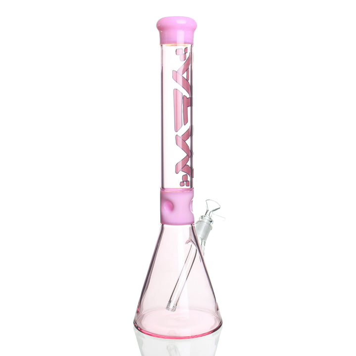 AFM Glass 18in Two Tone Beaker Pink — pink two-tone beaker bong shown from alternate angle