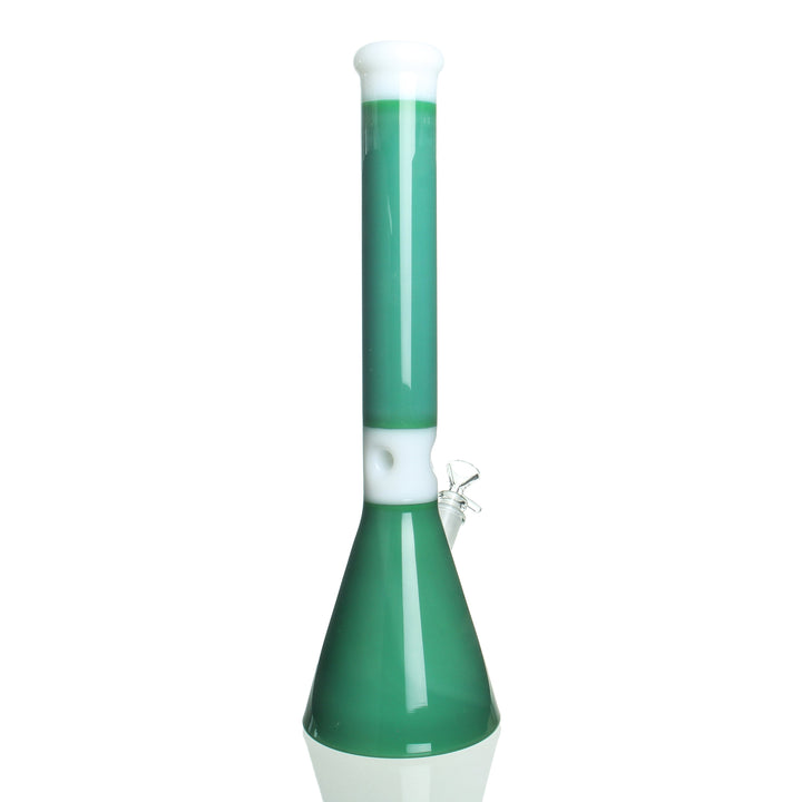 AFM Glass 18in Two Tone Beaker Seafoam Green — seafoam green two-tone beaker bong shown from alternate angle