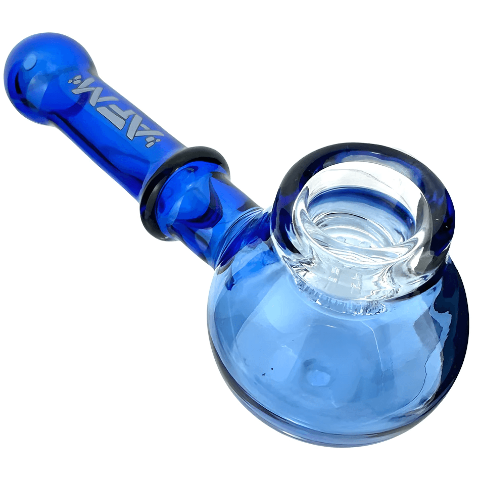 AFM Glass 5in 7 Hole Pipe — Blue colorway multi-hole glass hand pipe