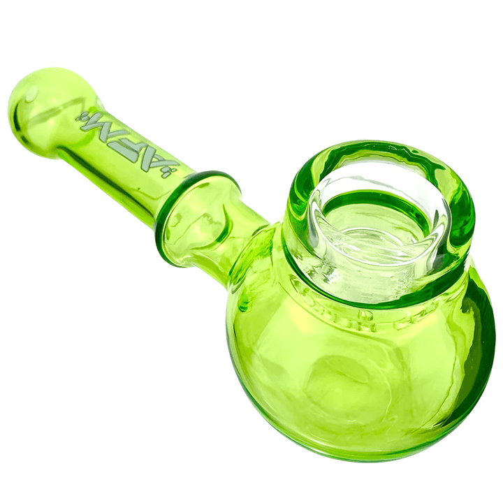 AFM Glass 5in 7 Hole Pipe — Green colorway multi-hole glass hand pipe