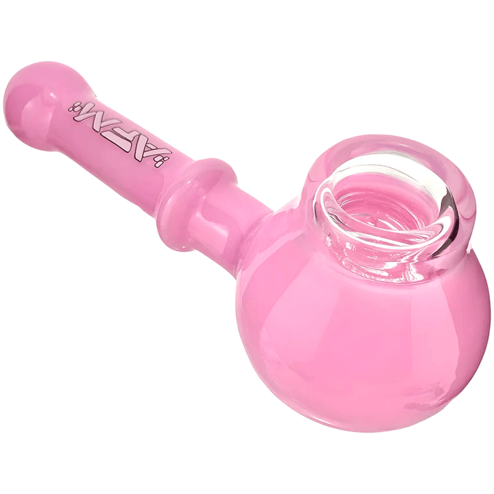 AFM Glass 5in 7 Hole Pipe — Milky Pink colorway multi-hole glass hand pipe
