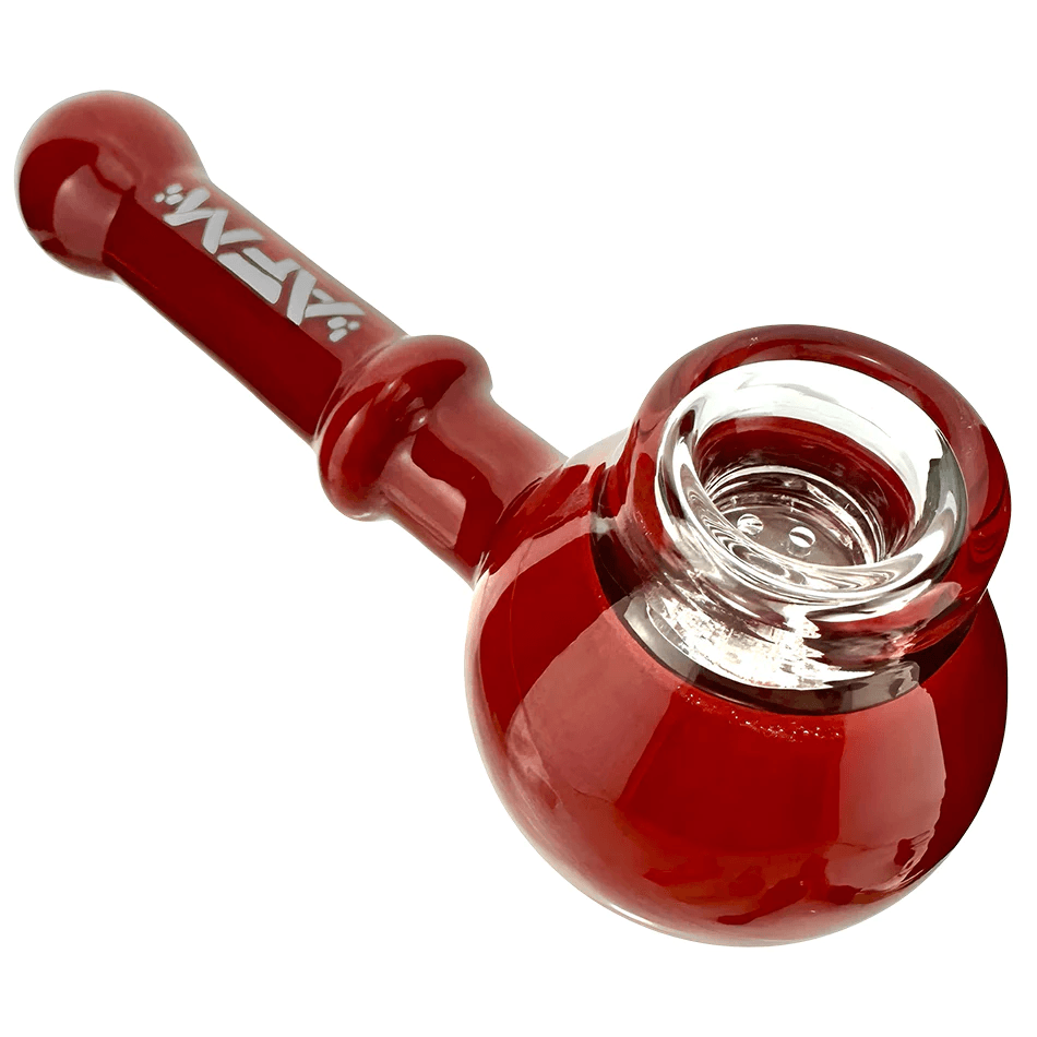AFM Glass 5in 7 Hole Pipe — Red colorway multi-hole glass hand pipe